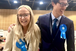 Johnny with winning councillor Victoria Hopkins